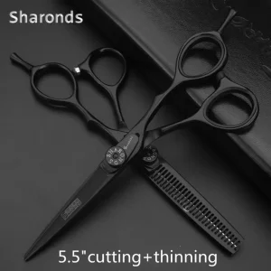 Sharonds-Tijeras profesionales de peluquería, conjunto de tijeras de corte de pelo, salón de belleza de alta calidad, 5,5/6,0 pulgadas