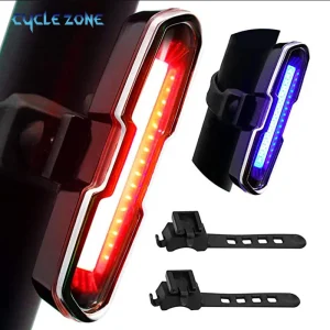 Luz trasera LED ultrabrillante para bicicleta, recargable por USB, 5 modos de luz, faros rojos y azules para seguridad en el ciclismo