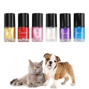 Esmalte de uñas para s, Base de agua de 6 piezas, ingredientes saludables, suministros para mascotas, respetuoso con el medio ambiente, moda para uñas de  de color oscuro