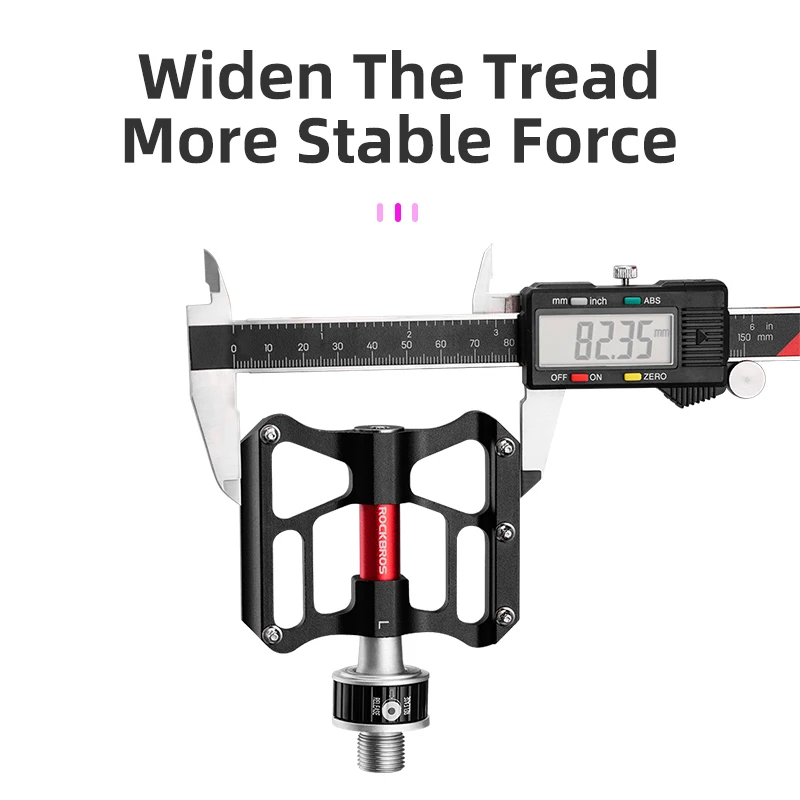 ROCKBROS-Pedales de liberación rápida para bicicleta de montaña, rodamiento de sello a prueba de lluvia CNC, 8,2 cm de ancho, antideslizante, de cromo molibdeno - Imagen 5