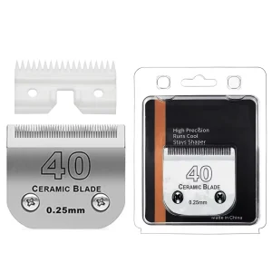 Hoja de cerámica desmontable para aseo de mascotas, cortaúñas para s y gatos, Andis AG,AGC,AGP/Oster A5, clásico 76/Wahl KM, 40 #