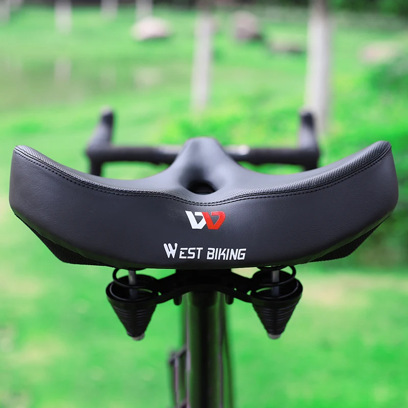 WEST BIKING-sillín de bicicleta ergonómico, grueso y cómodo, amortiguador para bicicleta eléctrica de montaña, accesorios - Imagen 2