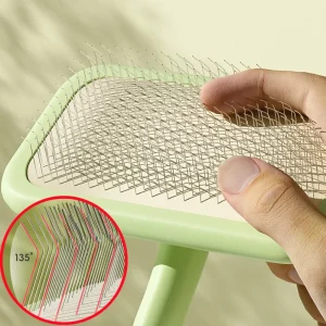 Cepillo para s, removedor de pelo para mascotas, cepillo de masaje para gatos, peines de acero inoxidable para limpieza del pelo de s, cepillos con mango cómodo, aseo para mascotas