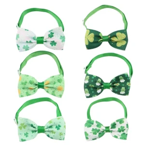 StPatricks Bowtie Collar Pet Party Costume Collar Dog Necktie Holiday Props
