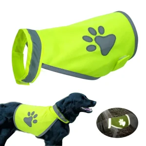 Chaleco reflectante de seguridad para s, chaqueta fluorescente de alta visibilidad para mascotas, abrigo para s, suministros para mascotas al aire libre