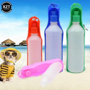 Pet Dog Water Bottle Plastic Portable Outdoor Travel Drinking Water Feeding Bowl Foldable Outing Automatic Water Feeding Kettle