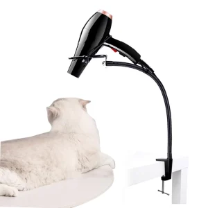 Soporte para secador de pelo giratorio de 360 grados, estante para secador de pelo, ajustable para encimera, mesa de aseo para s, negro