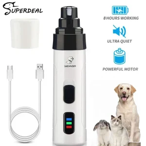 Molinillos de uñas recargables para s y gatos, cortaúñas eléctrico silencioso, herramientas de aseo para mascotas, carga USB indolora
