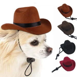 Sombrero de estrella de vaquero para mascotas, sombrero de copa ajustable para disfraz de , sombreros de Sol para gatos