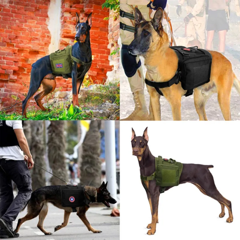 Arnés táctico para K9, chaleco de Servicio de Policía, ropa para s, bolsas Molle, accesorios de entrenamiento, chalecos de caza Airsoft - Imagen 4
