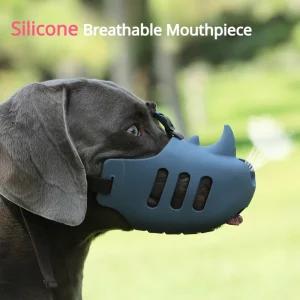 Cubierta de boca de silicona para mascotas, anti-mordeduras, antiladridos, anti-muncos, forma de rinoceronte, mediano y grande, cubierta de boca para s, Halloween, nuevo