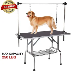 MESA DE ASEO profesional para s y mascotas, accesorio portátil de alta resistencia ajustable con brazo, nose y bandeja de malla, 36 "/46"