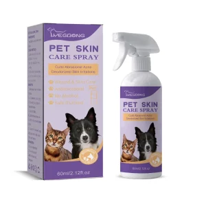 Espray antimicrobiano para picazón de la piel de mascotas, sin Alcohol, elimina ácaros y alivia la limpieza, suministros para el cuidado de s y gatos, 60ml