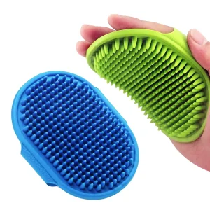 Cepillo de goma suave para s y gatos, peine de silicona para Baño de mascotas, peine de masaje, removedor de pelo, suministros para mascotas, equipo de limpieza de lavado para s