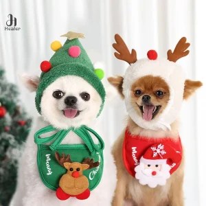 Pet Cat Dog Christmas Hat Cartoon Cosplay Dress Up Party Cute Costumes Small Dogs Cats Party Outdoor Outfits Pet Supplies