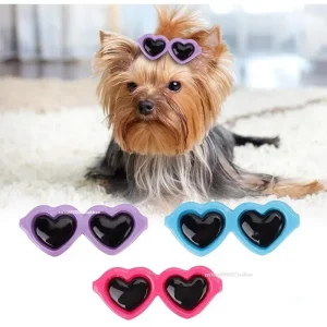 Pinzas para el pelo para perros, horquillas para gafas de sol, pasador para el pelo con forma de corazón, pinzas para el pelo para mascotas, lazos para cachorros y gatos, accesorios para el cuidado de perros