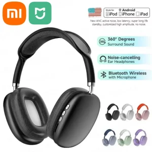 XIAOMI-auriculares inalámbricos MIJIA P9 Air, cascos con Bluetooth, cancelación de ruido, micrófono, sobre la oreja, deportivos, para videojuegos, para Apple