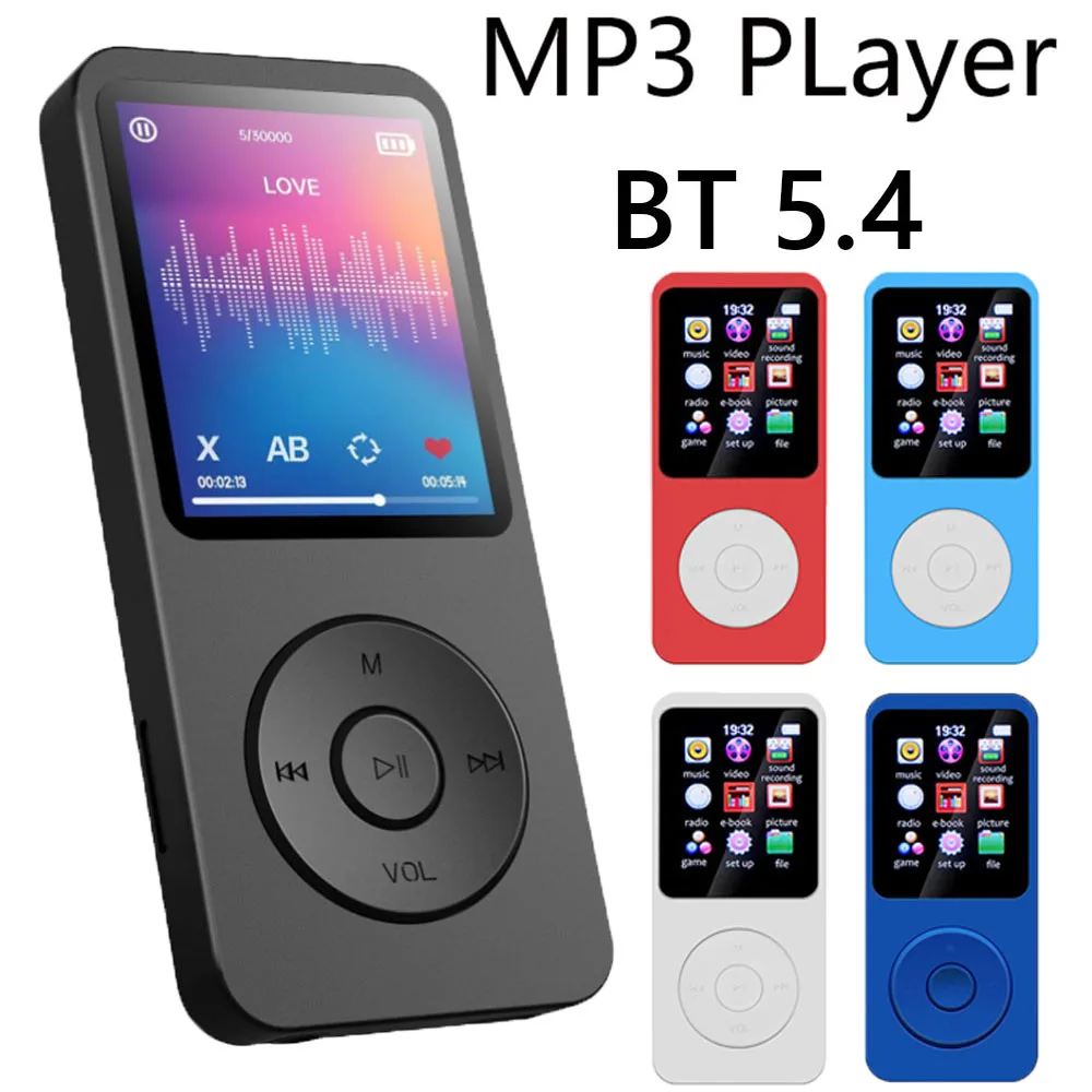 Reproductor MP3 con altavoz incorporado, reproductor de música HiFi sin pérdidas, Bluetooth 5,4, Walkman para estudiantes, compatible con Radio FM, grabación de libros electrónicos