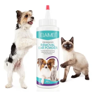 Limpiador de orejas para mascotas, polvo para quitar el pelo de las orejas, cuidado saludable, antigarrapatas, suministros de limpieza, productos para s