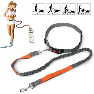Correa retráctil para  con cuerda de cintura ajustable, mano libre, correr, trotar, ciclismo, s grandes, elasticidad para mascotas, suministros para mascotas