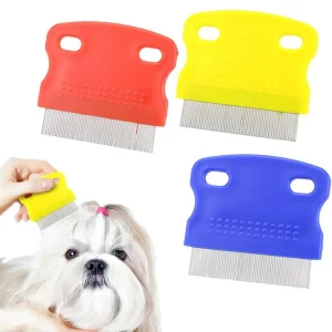 Fine Tooth Comb For Lice Flea Comb Metal Teeth Flea Comb For Cats And Kittens Flea Tick Lice Removal Grooming Combs Random