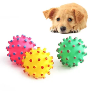 Pelota de juguete con dientes para mascotas, juguete para masticar con sonido, juguetes chirriantes para perros, suministros para mascotas, 1 piezas