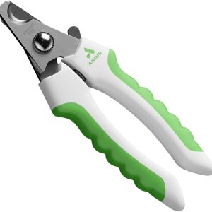 Andis 68575 Cortaúñas para animales de razas pequeñas - Cuchillas de acero inoxidable con eficacia afilada - Diseñado para uso repetido y recomendado por entrenadores de mascotas - Tamaño mediano y blanco/verde